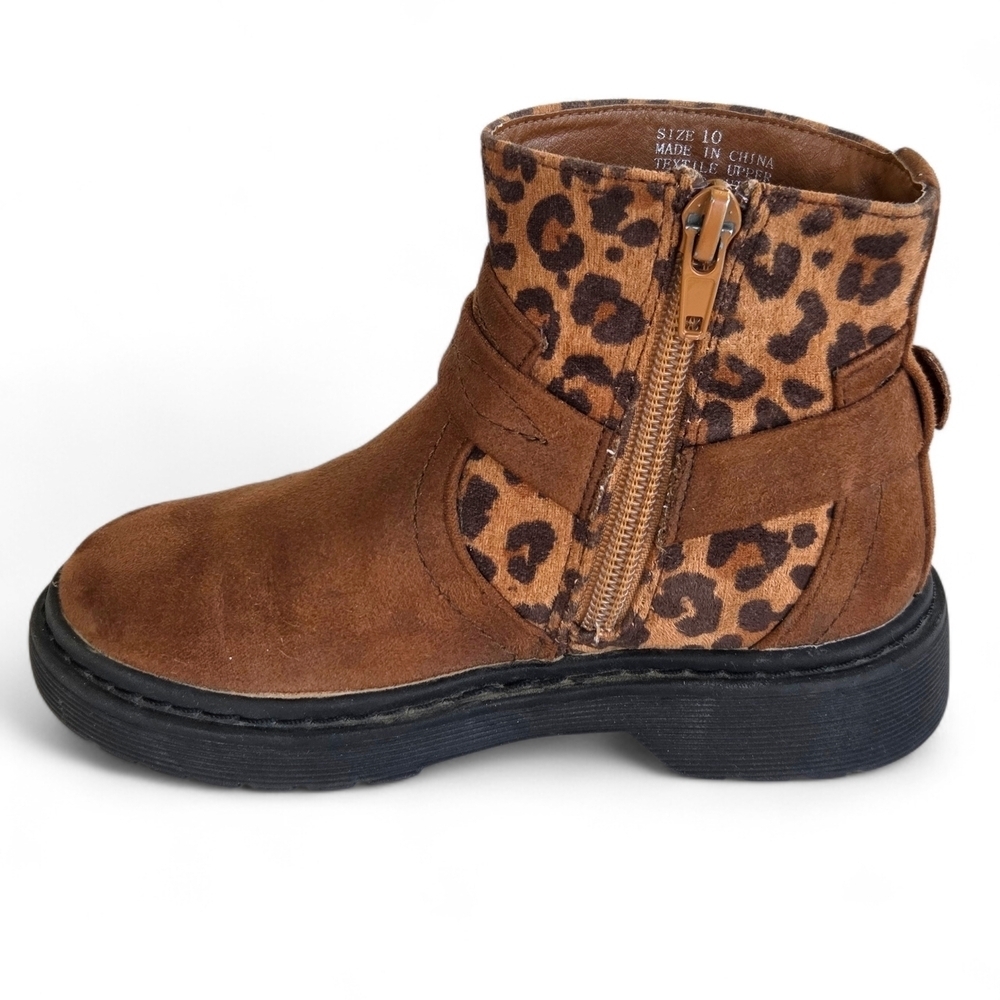Volatile 'Lottie' Brown Leopard Print Toddler Girls Ankle Boots Size 10 EUC - Picture 8 of 16
